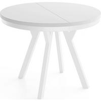 ESSTISCH Vero Neo rund ausziehbar verlängerbar, Weiss 80-130/80/77 cm - Weiß, Holz/Holzwerkstoff (80/130/77cm) - WFL GROUP