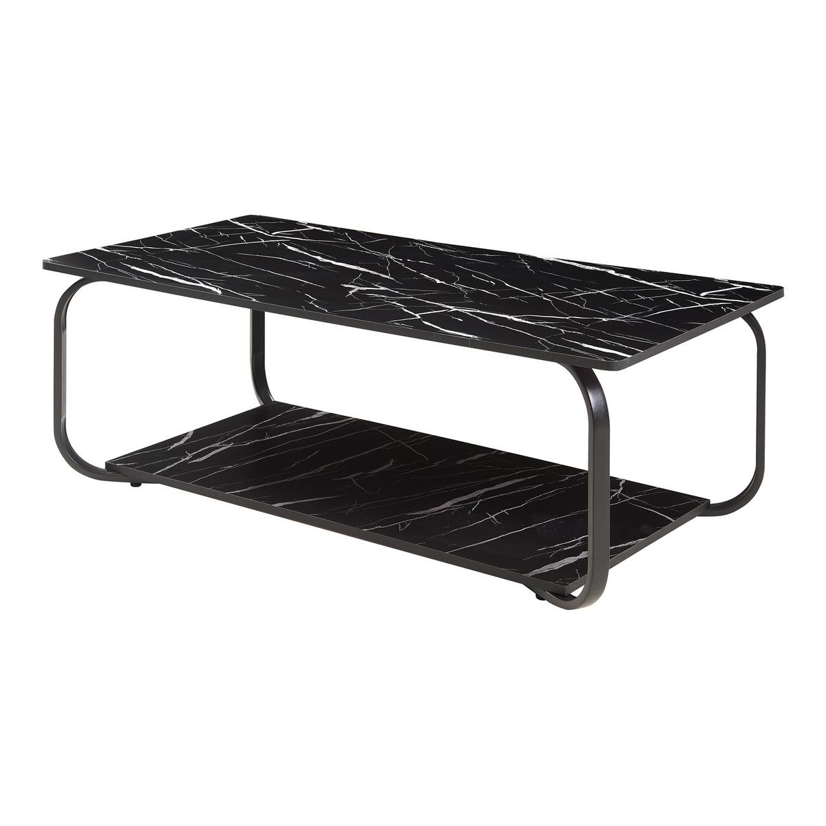 COUCHTISCH Kolta 120/60/43 cm - Schwarz, Holzwerkstoff/Metall (60/120/43cm) - [en.casa]