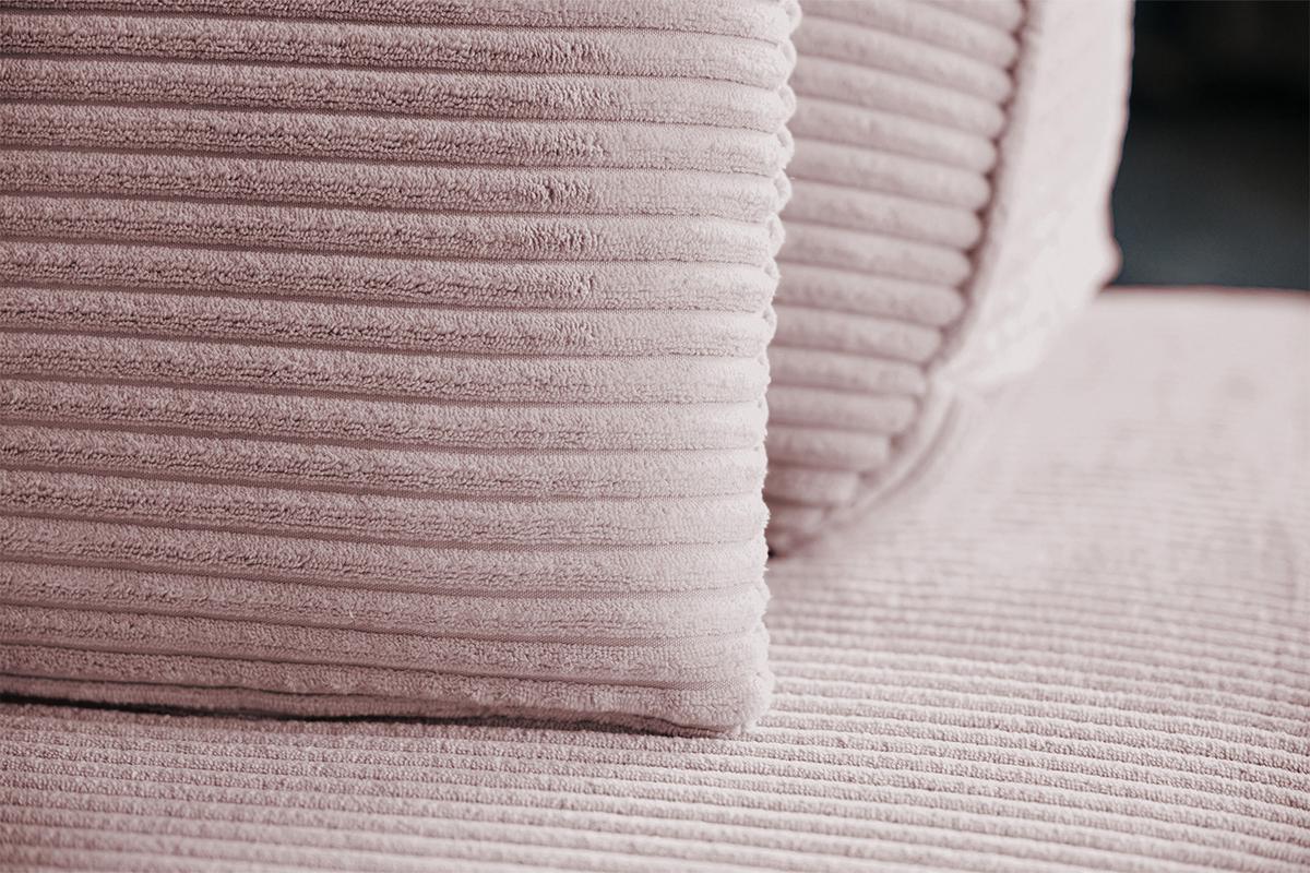HOCKER MIT RÜCKENKISSEN WIOLO SOFT Pink Cord - Schwarz/Rosa, Kunststoff/Textil (111/84/111cm) - KAWOLA