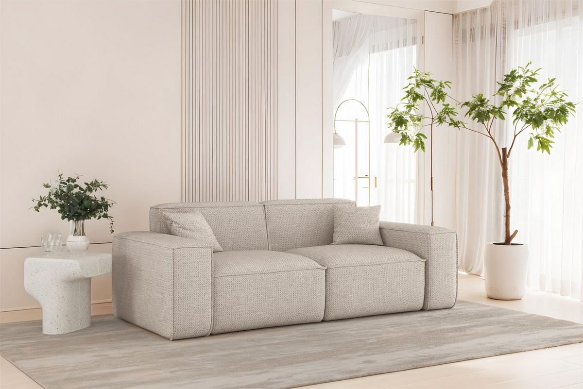 SOFA 2-sitzer Celes Premium In Artico - Creme, Holzwerkstoff/Textil (182/73/90cm) - Fun Möbel