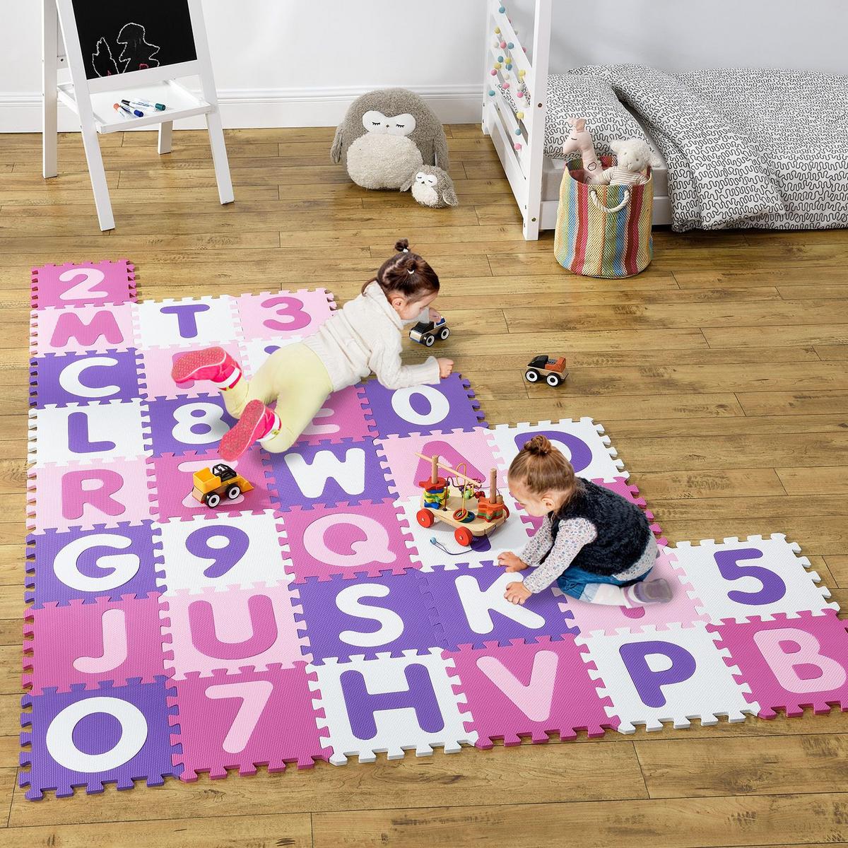 KINDER PUZZLEMATTE Juna (36 Teile) - Rosa, Kunststoff (189/1/189cm) - Juskys