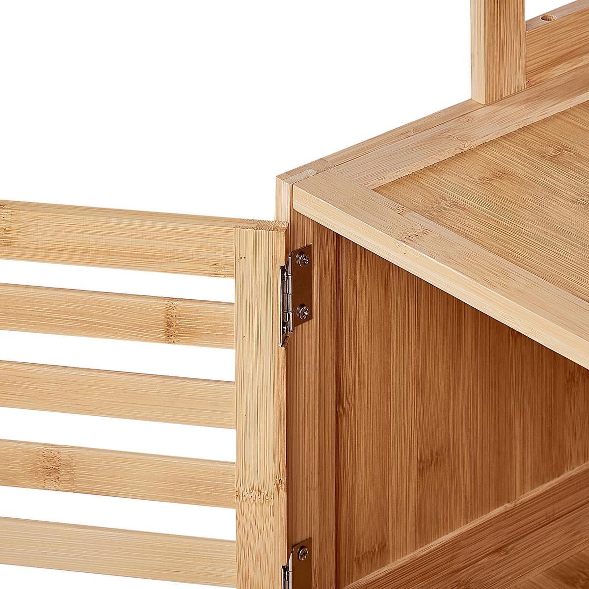 REGAL Bambusholz Hellbraun Lehi - Hellbraun, Holz (36/160/30cm) - Beliani