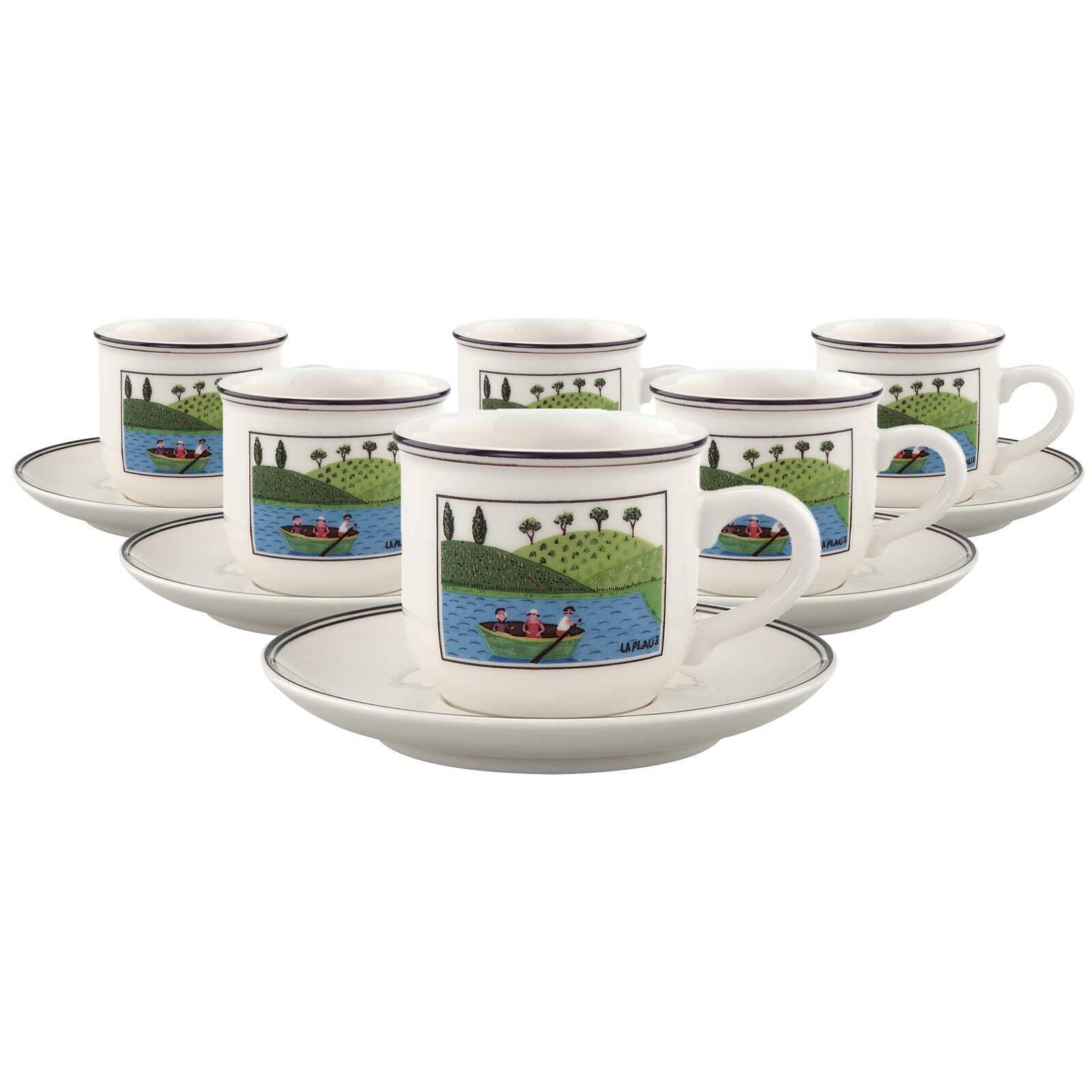 ESPRESSOTASSEN MIT UNTERTASSEN Design Naif bunt 100 ml 6er Set - Multicolor, Keramik (12/7.5/12cm) - Villeroy & Boch