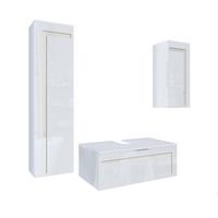 BADMÖBELSET Aloha Absetzungen in Creme Hochglanz - Creme, Holzwerkstoff (200/193/51cm) - Vladon