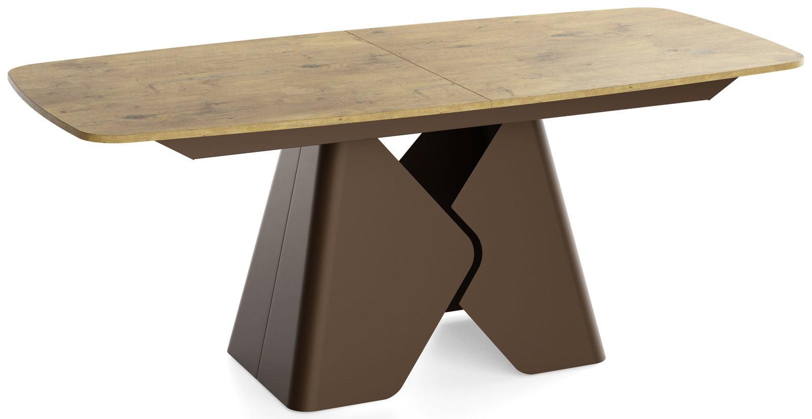 ESSTISCH Vanta rechteckig ausziehbar verlängerbar mit Braunem Metallgestell, Eiche Hell Braun 180-270/90/76 cm - Eichefarben/Braun, Holzwerkstoff/Metall (90/270/76cm) - WFL GROUP