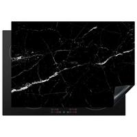 HERDABDECKPLATTE Marmoroptik - Schwarz - Luxus Herdabdeckung Induktionsfeld 75x52 cm - Grau, Kunststoff (75/52/0.2cm) - MuchoWow