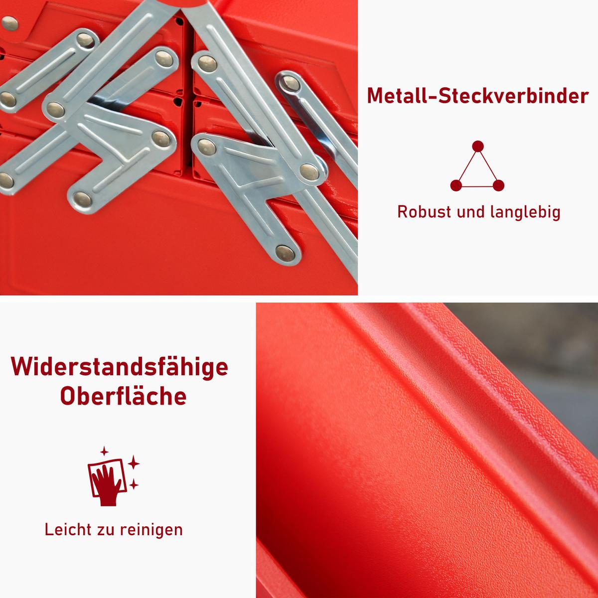 WERKZEUGKOFFER - Rot, Metall (20/41/56cm) - DURHAND