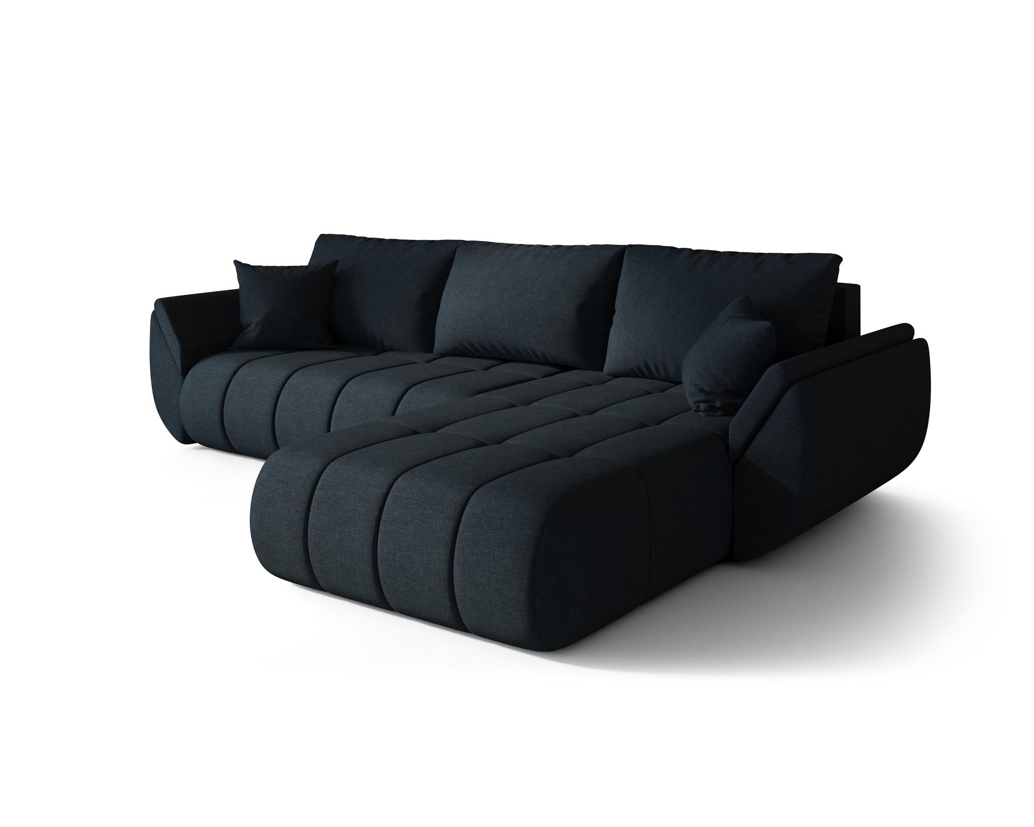 ECKSOFA Misato In Wind - Dunkelblau, Holzwerkstoff/Textil (280/175cm) - Fun Möbel