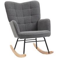SCHAUKELSTUHL Sessel Relaxsessel bis 120 kg, Polyester, Grau 92x71x101cm - Dunkelgrau/Naturfarben, Buchenholz/Textil (98/101/71cm) - HOMCOM