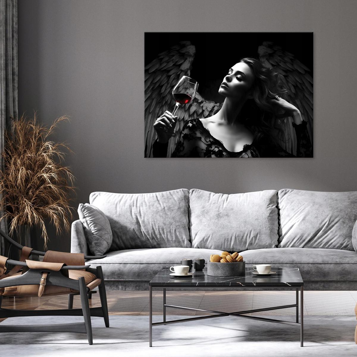 BILDER Abstrakt Frau Engel 100x70 - Multicolor, Holzwerkstoff (100/70cm) - Wallarena