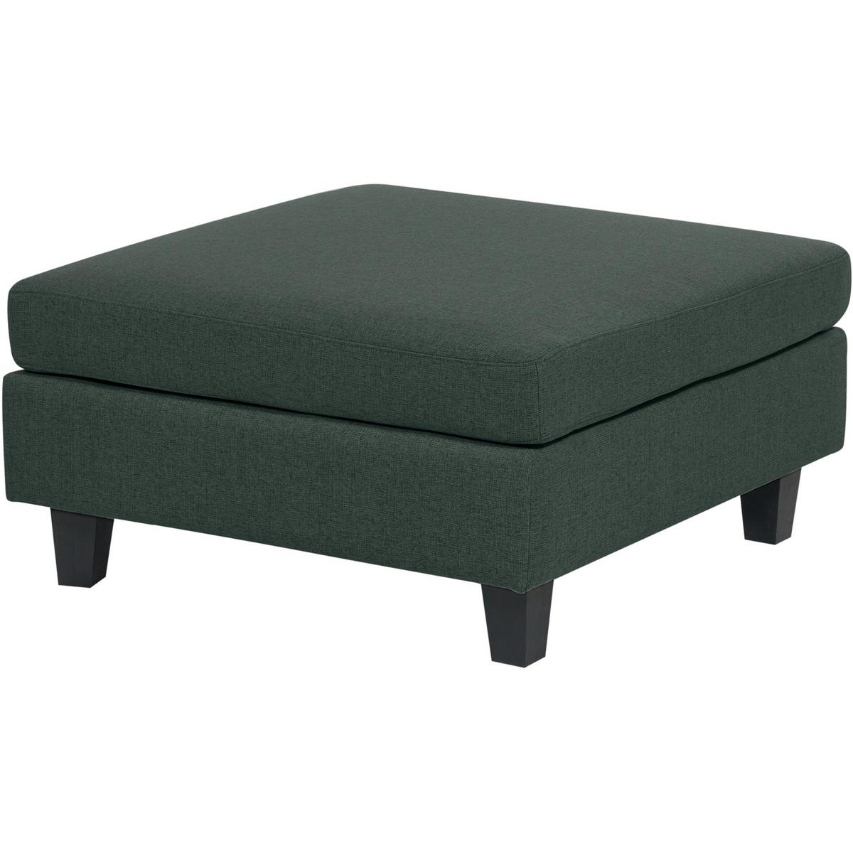 3-SITZER-SOFA Leinenoptik dunkelgrün mit Ottomane Unstad - Schwarz/Grün, Textil (228/72/76cm) - Beliani