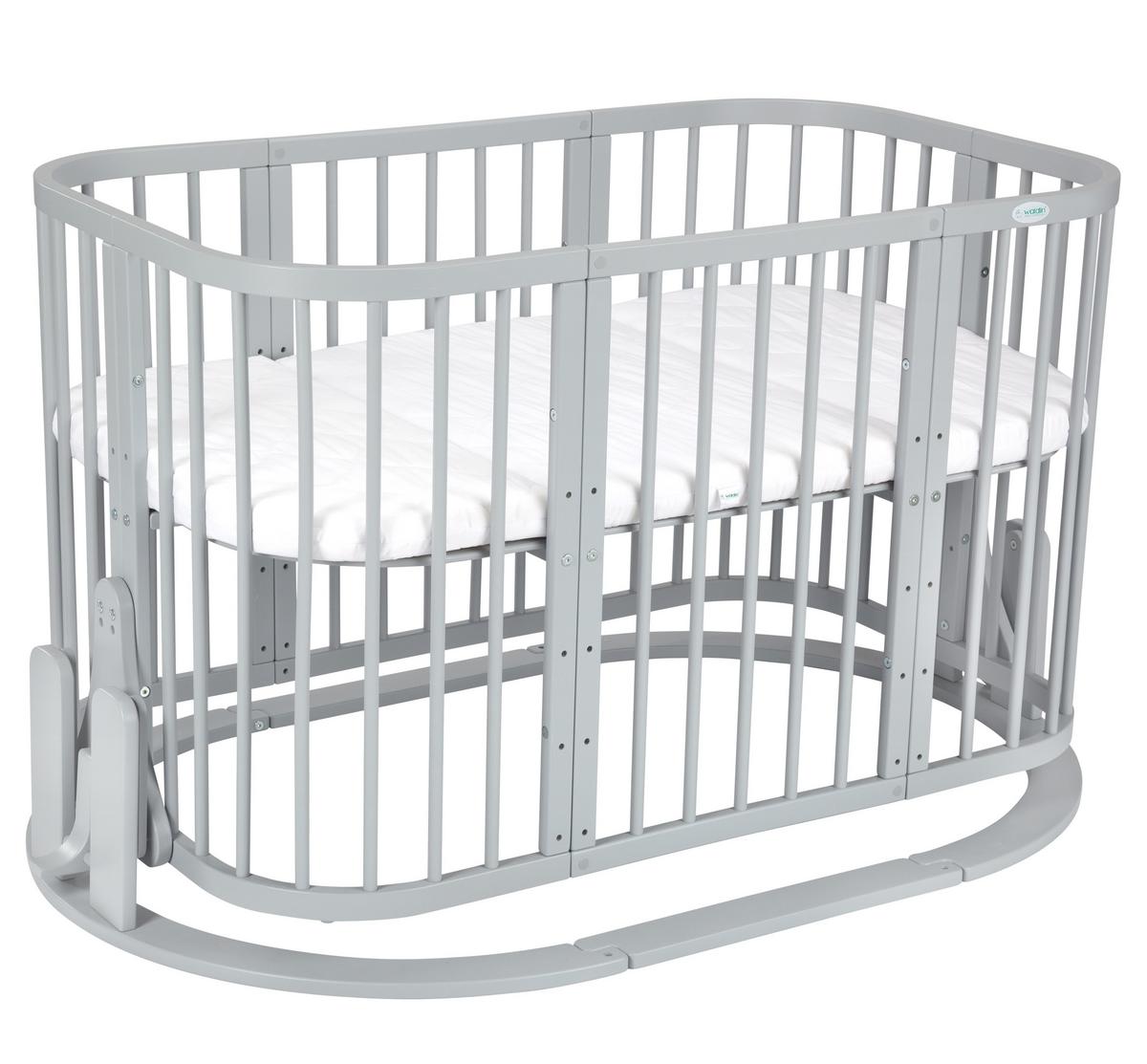SCHAUKEL für Babybett 7in1, KEIN BETT - Grau, Holz - waldin