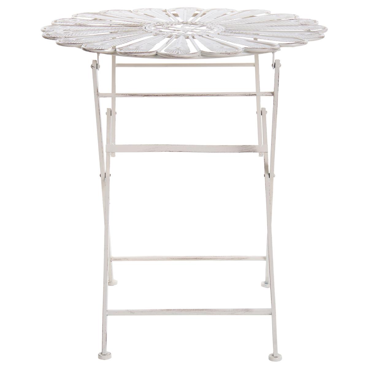 BISTROTISCH 71/71 cm Metall Cremeweiß Pavia - Weiß, Metall (71/71/76cm) - Beliani