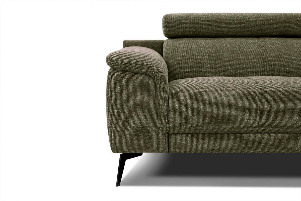 SOFA FIERO 2-Sitzer, olivgrün - Schwarz/Olivgrün, Holzwerkstoff/Textil (170/82/103cm) - Wozimo