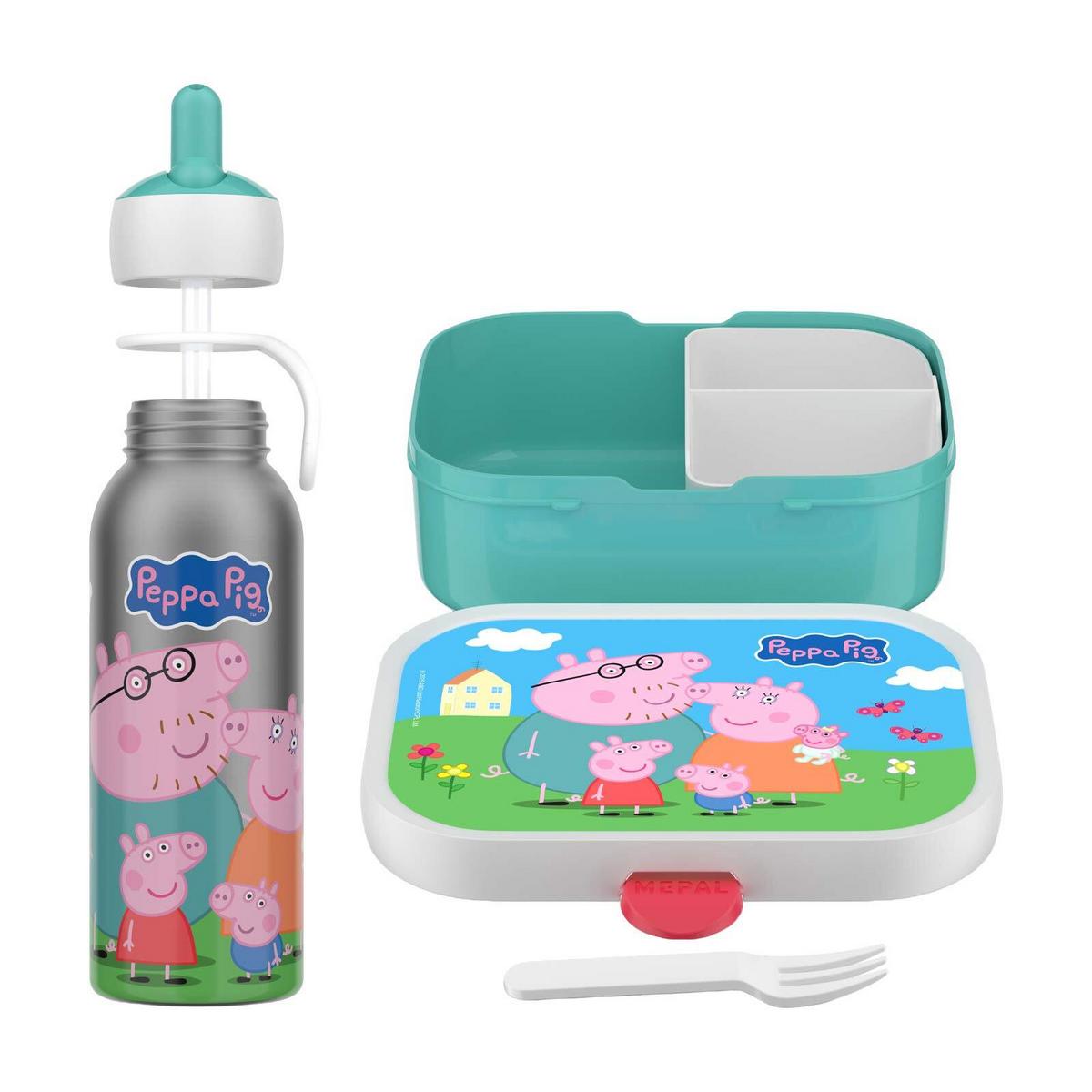LUNCHSET MIT THERMOFLASCHE Campus Peppa Pig 2-tlg. - Türkis/Multicolor, Kunststoff/Metall (2/2/2cm) - Mepal