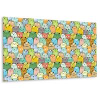 WANDPANEEL 100 x 50 cm Bunte Katzen - Gelb/Grün, Textil (100/1.6/50cm) - TULUP