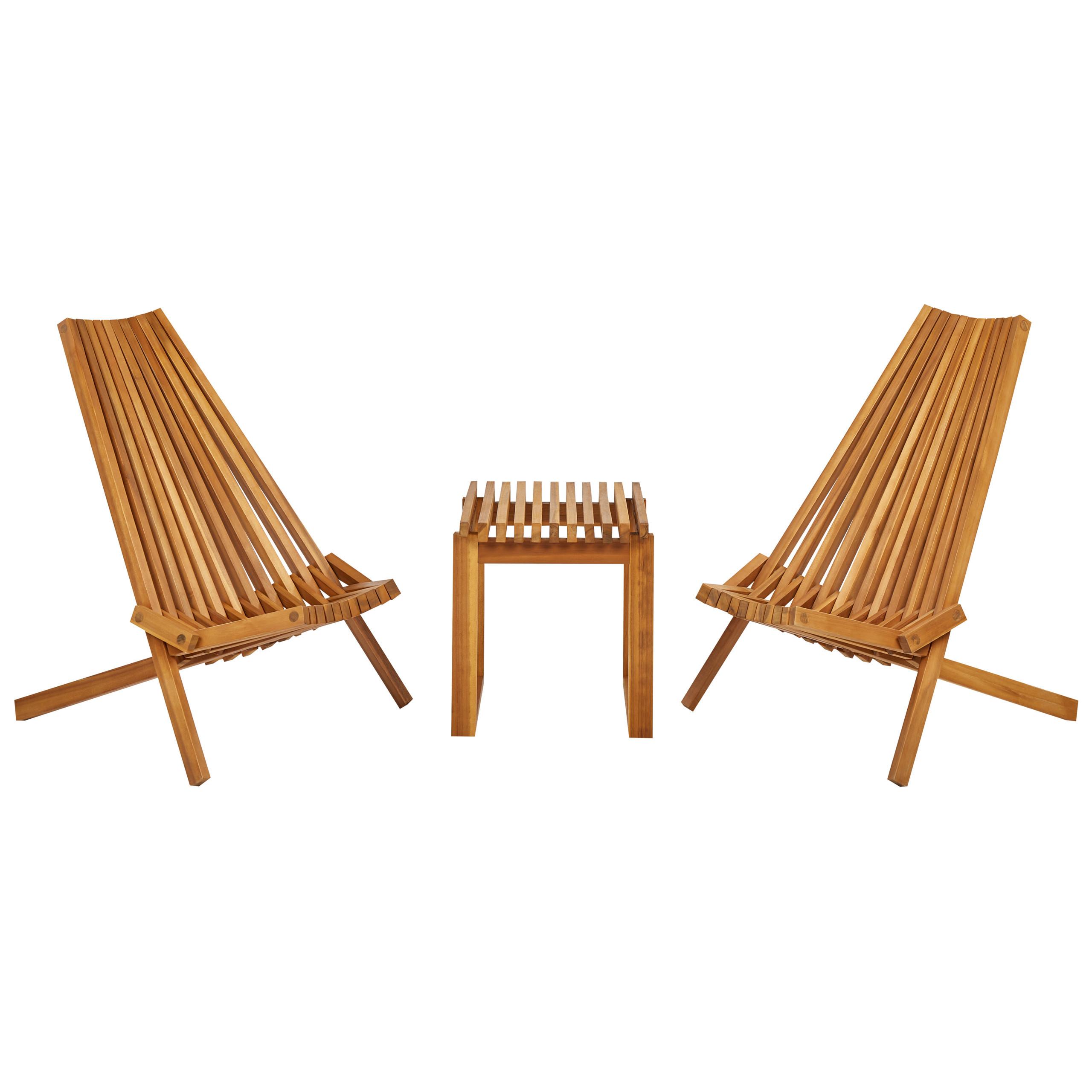 BALKONSET 2-Sitzer Holz heller Holzfarbton Bellano - Hellbraun, Holz - Beliani