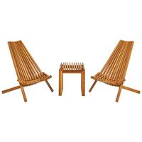 BALKONSET 2-Sitzer Holz heller Holzfarbton Bellano - Hellbraun, Holz - Beliani