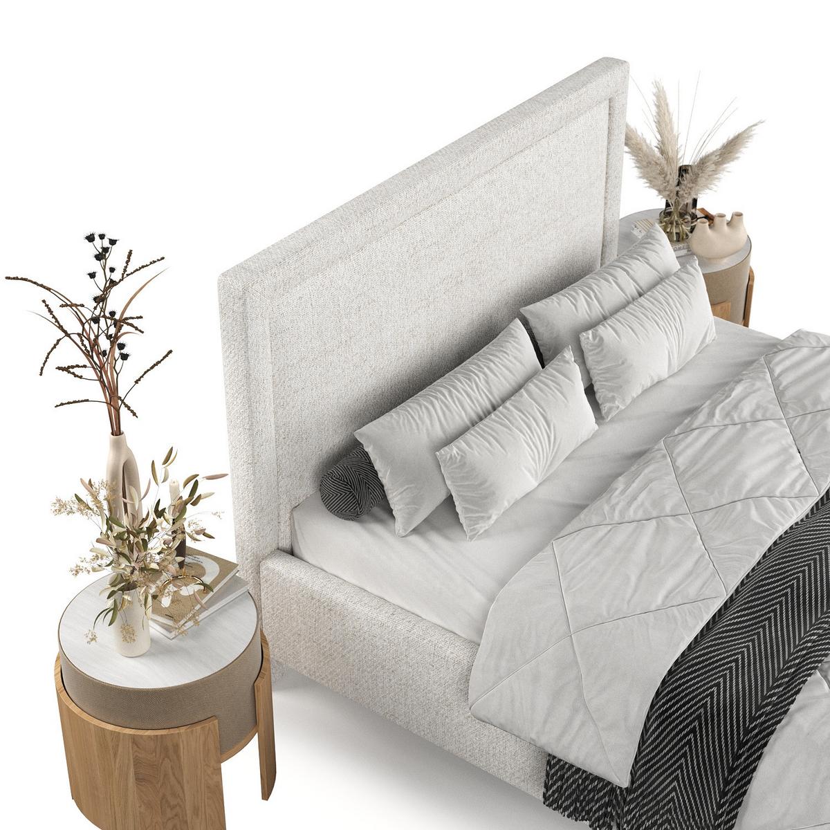POLSTERBETT Vega 120/200 cm Creme im Neve Stoff - Creme/Naturfarben, Holz/Holzwerkstoff (120/200cm) - AltaBeds