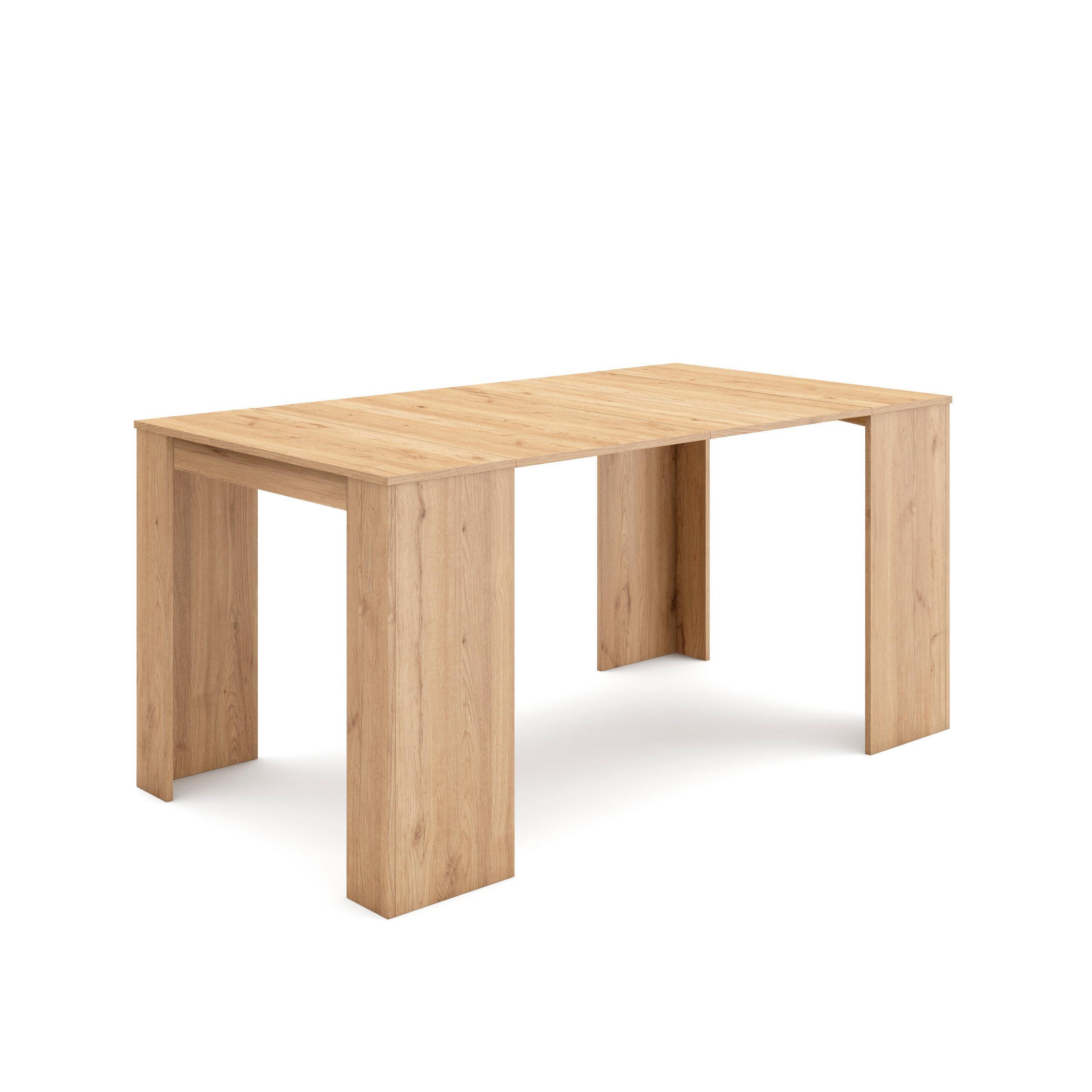 KONSOLENTISCH ausziehbar 58 bis 160cm, für 8 Gäste, eiche, 90/58/77cm - Eichefarben, Holzwerkstoff (90/160/77cm) - Skraut Home