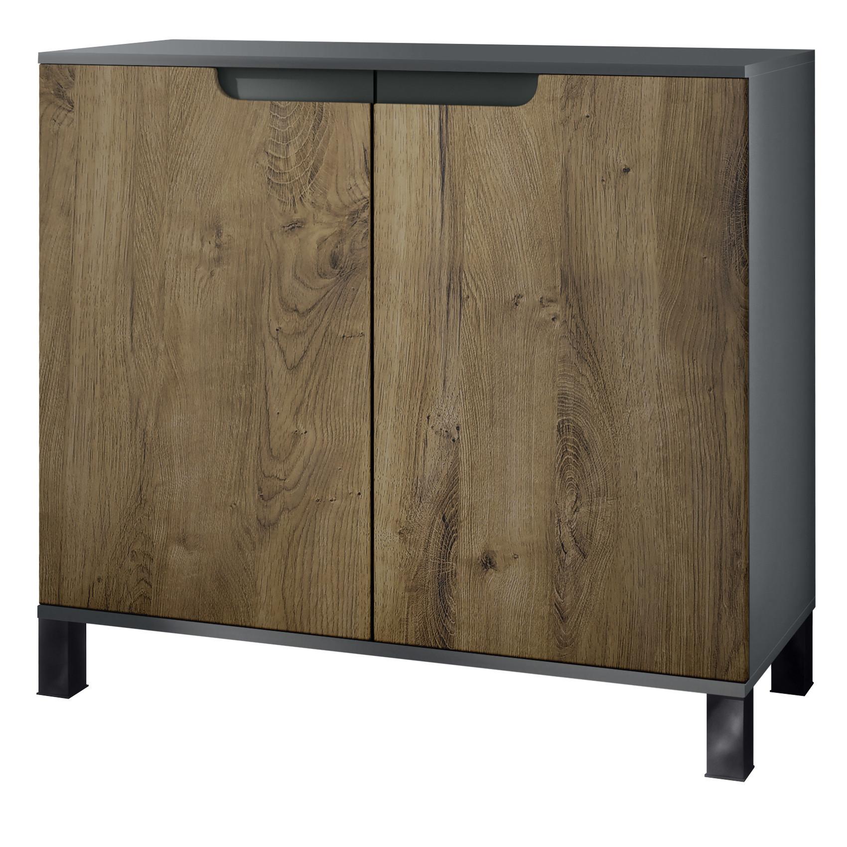 KOMMODE Sylt Eiche Ribbeck - Alteiche, Holzwerkstoff (92.5/84.5/35cm) - Vladon