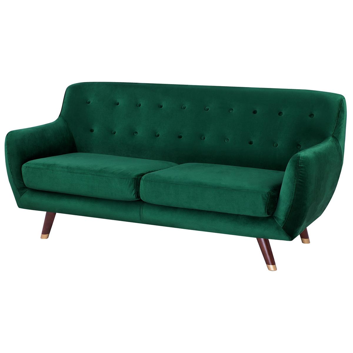 3-SITZER-SOFA Samtstoff Smaragdgrün Bodo - Hellgrün, Textil (188/84/85cm) - Beliani
