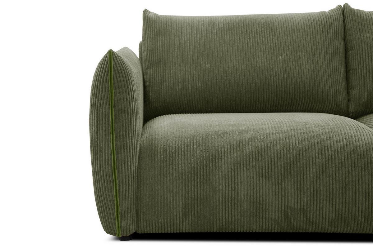 ECKSOFA TAUER 5-Sitzer, olivgrün - Schwarz/Olivgrün, Holzwerkstoff/Kunststoff (294/173cm) - Wozimo