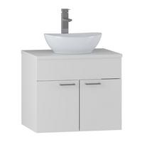WASCHBECKENUNTERSCHRANK Colorado 2 Schubladen Weiß Matt - 60 x 46 x 52 cm - Weiß, Holz (60/52/46cm) - Badplaats