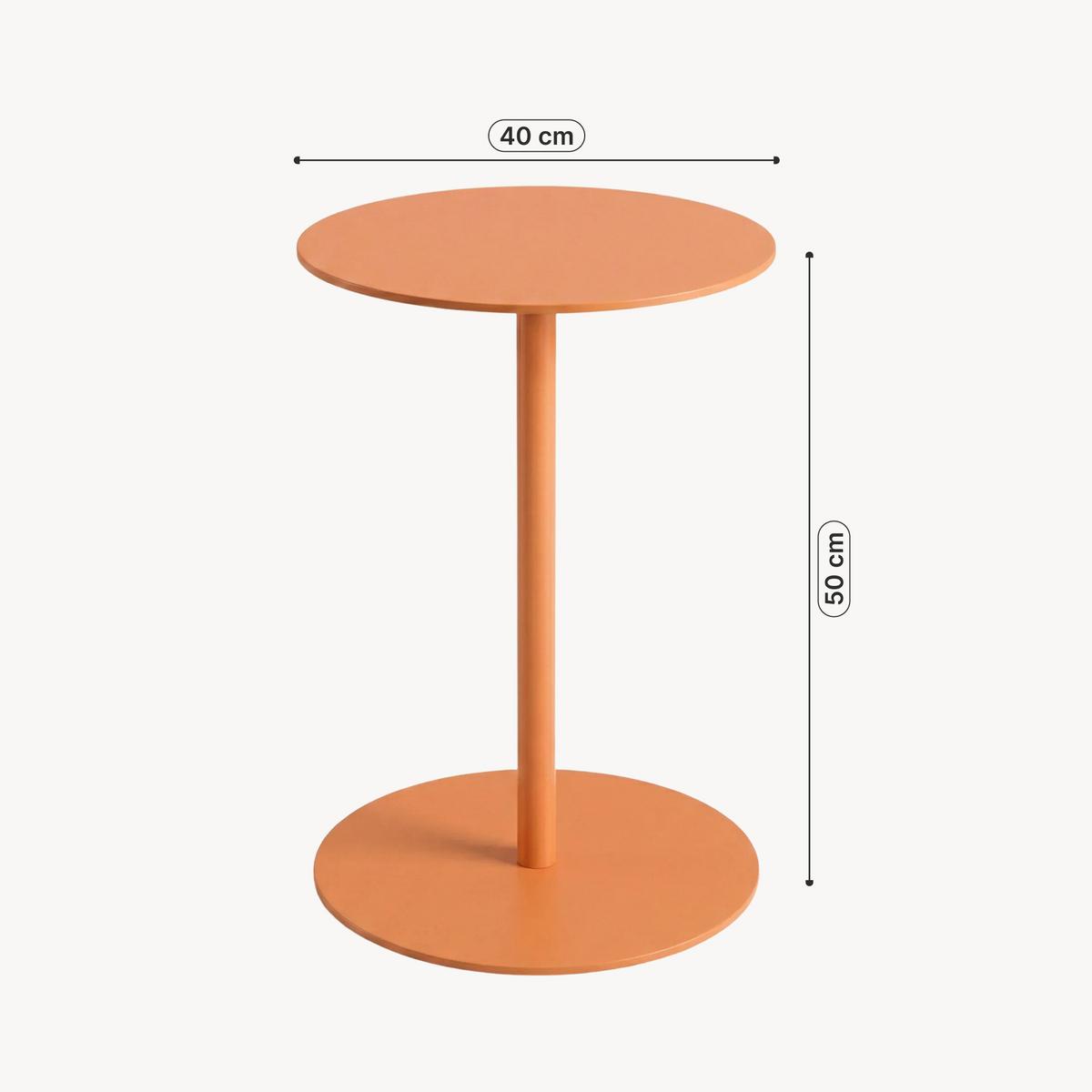 BEISTELLTISCH Nastätten - Orange, Metall (40/40/50cm) - [en.casa]