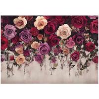 FOTOTAPETE Blumen Vintage Vlies Tapete Wohnzimmer 400x280 - Multicolor, Papier (400/280cm) - Wallarena