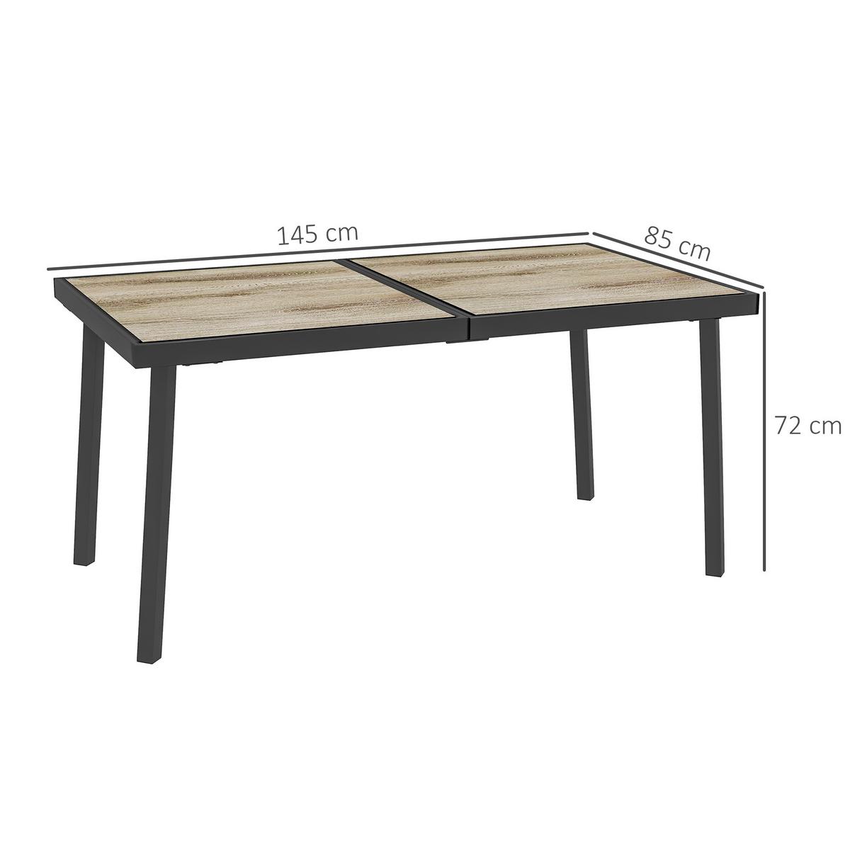 GARTENTISCH, Bistrotisch, Grau, Stahl - Grau, Kunststoff (145/85/72cm) - Outsunny