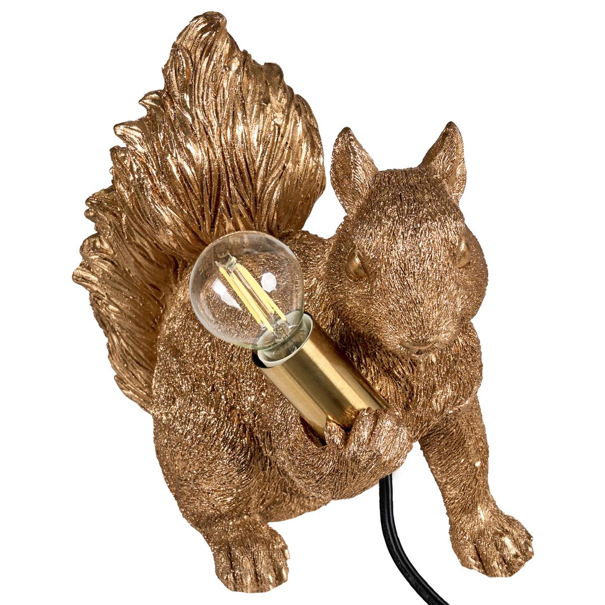 TISCHLAMPE Eichhörnchen Gold Pinoli - Messingfarben/Goldfarben, Kunststoff (23/13/24cm) - Beliani