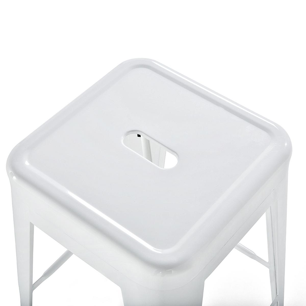 BARHOCKER 2er-Set Metall Weiß Cabrillo - Weiß, Metall (30/76/36cm) - Beliani