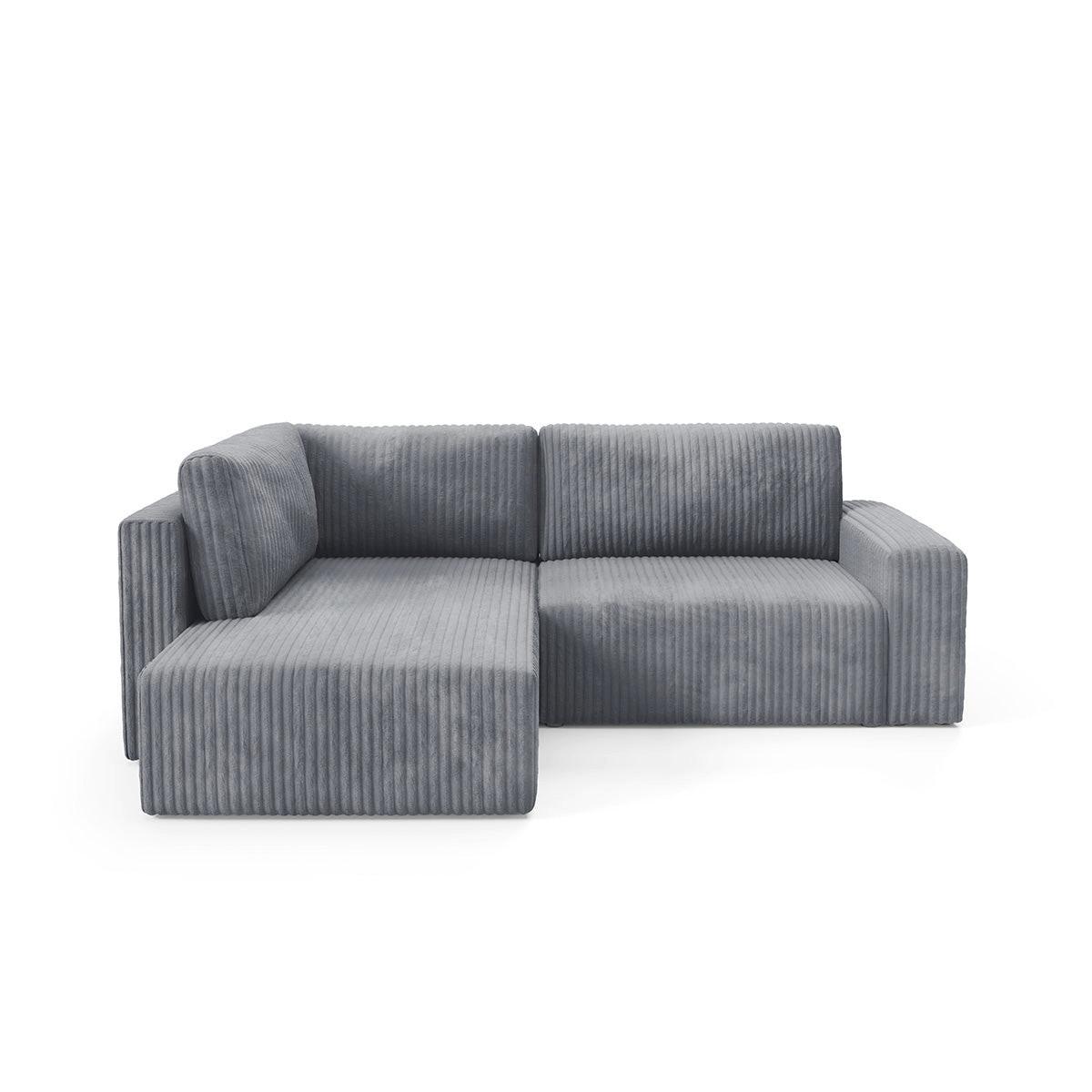 ECKSOFA Angela 4 Sitzplätze Dunkelgrau - Grau, Holz (245/182cm) - Petits-meubles