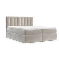 BOXBETT Bari 140/200 cm Hellbeige im Paros Stoff - Beige, Holz/Holzwerkstoff (140/200cm) - AltaBeds