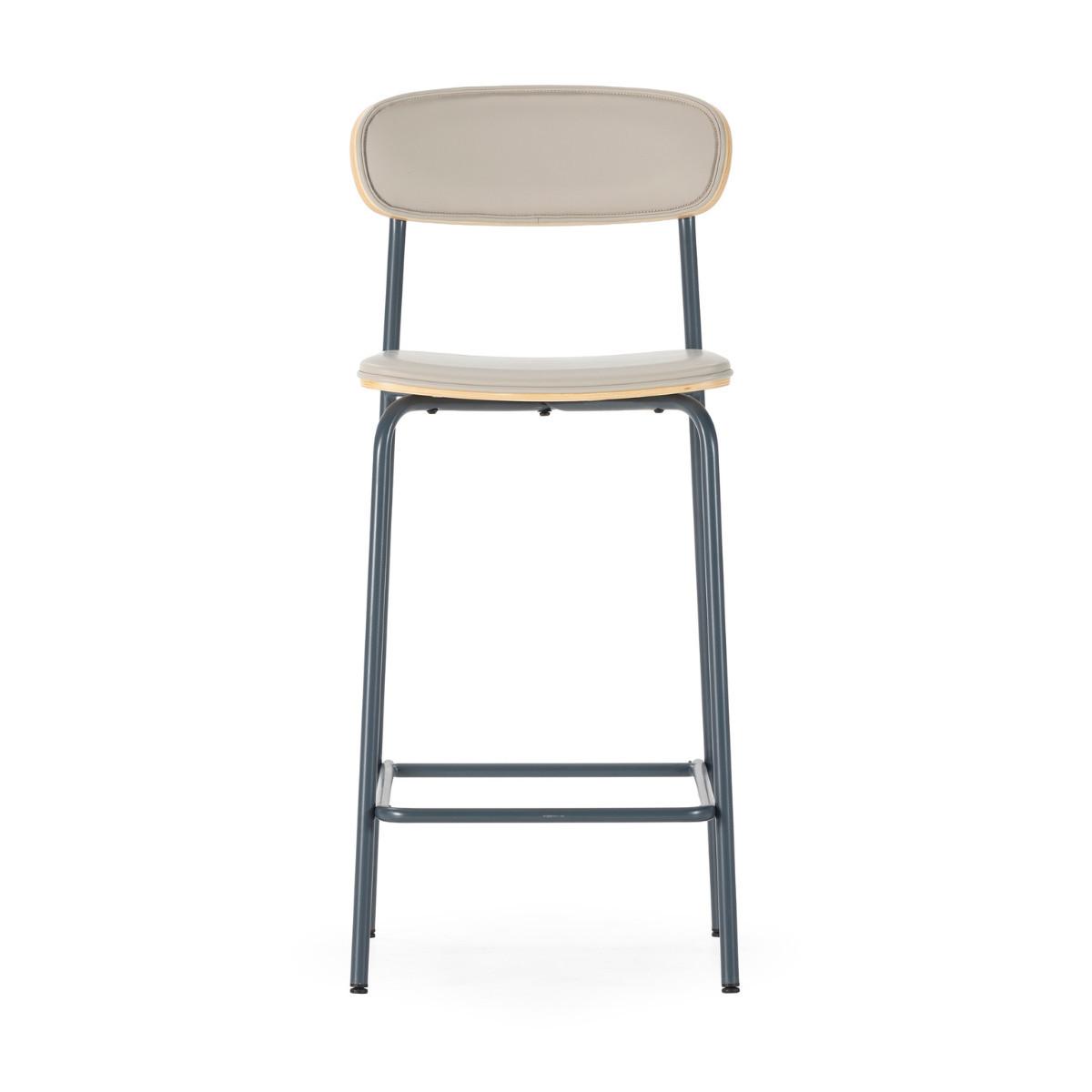 HOCKER 2er-Set aus Kunstleder mit Metallfüßen 41/95/50 cm - Beige, Metall (41/95/14cm) - Calicosy