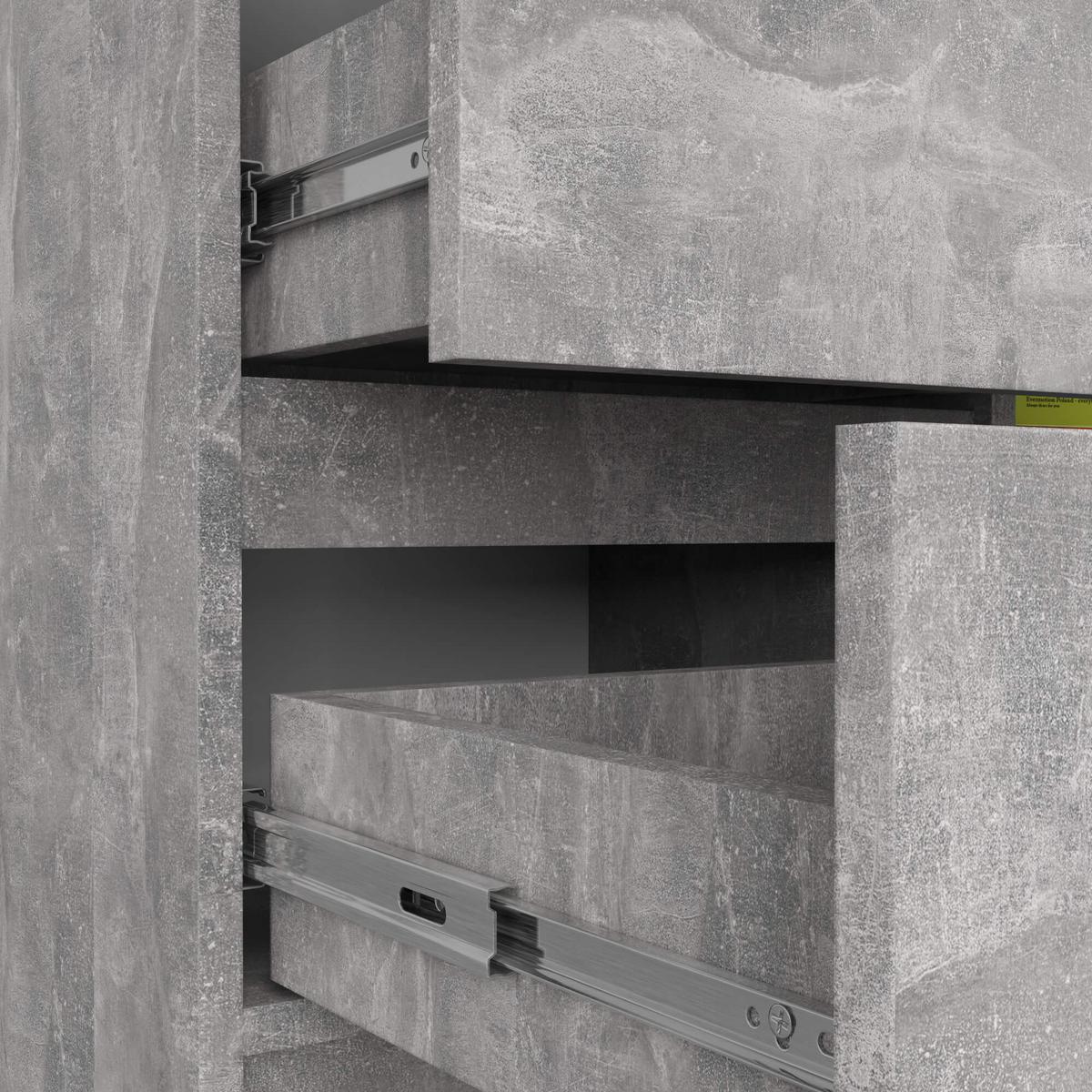 KOMMODE Beton 77/80/35 - Eiche Wotan, Holzwerkstoff (80/77/35cm) - RAUMHIRSCH FURNITURE