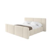 POLSTERBETT mit Bettkasten, Fußteil und Lattenrost, Bett mit Matratze H3/H4 - NILO-Z 140x200 Beige - Champagner, Holzwerkstoff/Textil (140/200cm) - ALTDECOR