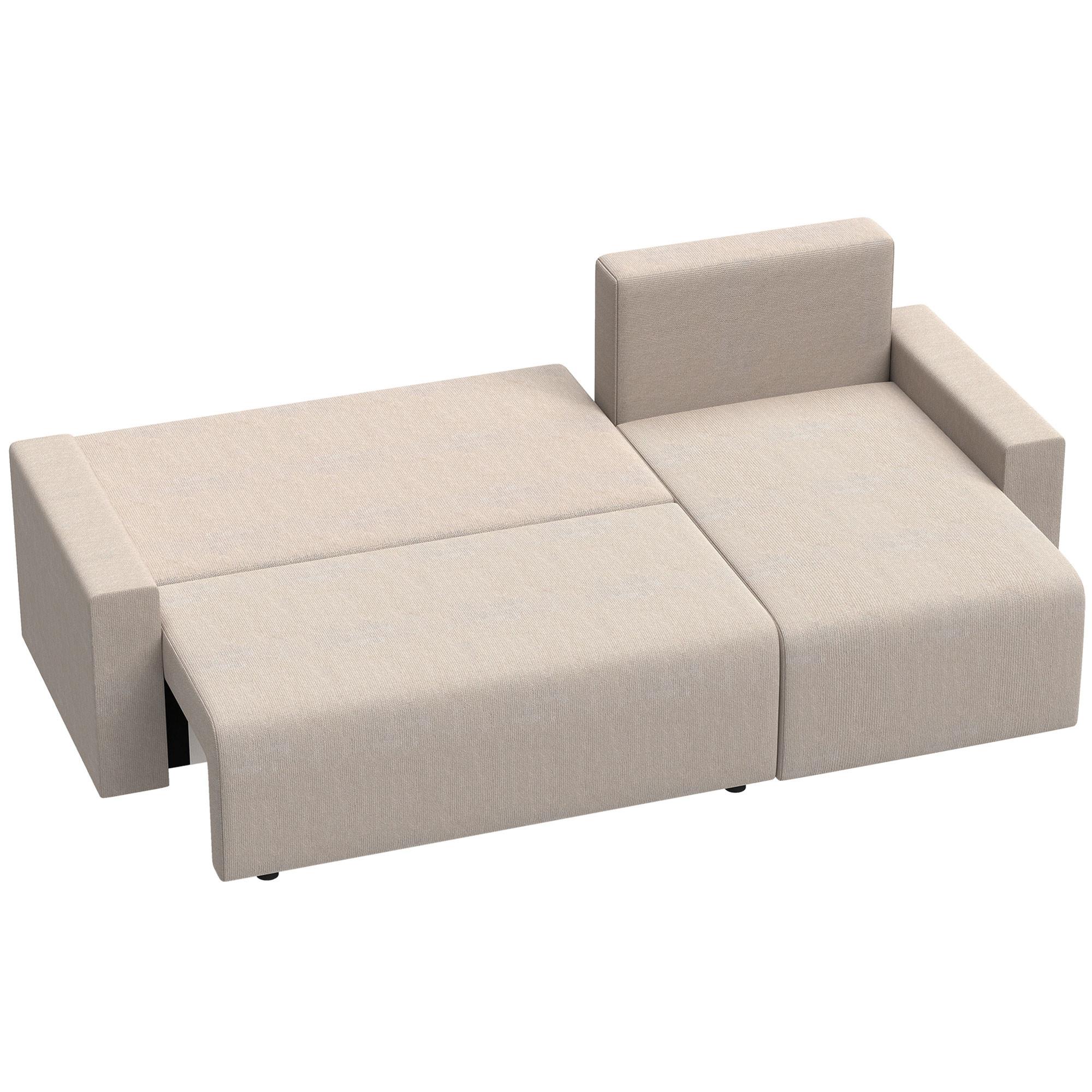 SCHLAFSOFA Polyester Beige - Beige/Schwarz, Holzwerkstoff/Kunststoff (125/86/226cm) - HOMCOM