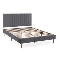 POLSTERBETT + kopfteil 140x190 cm Eris, Dunkelgrau - Dunkelgrau, Textil (192/142/90cm) - VS Venta-stock