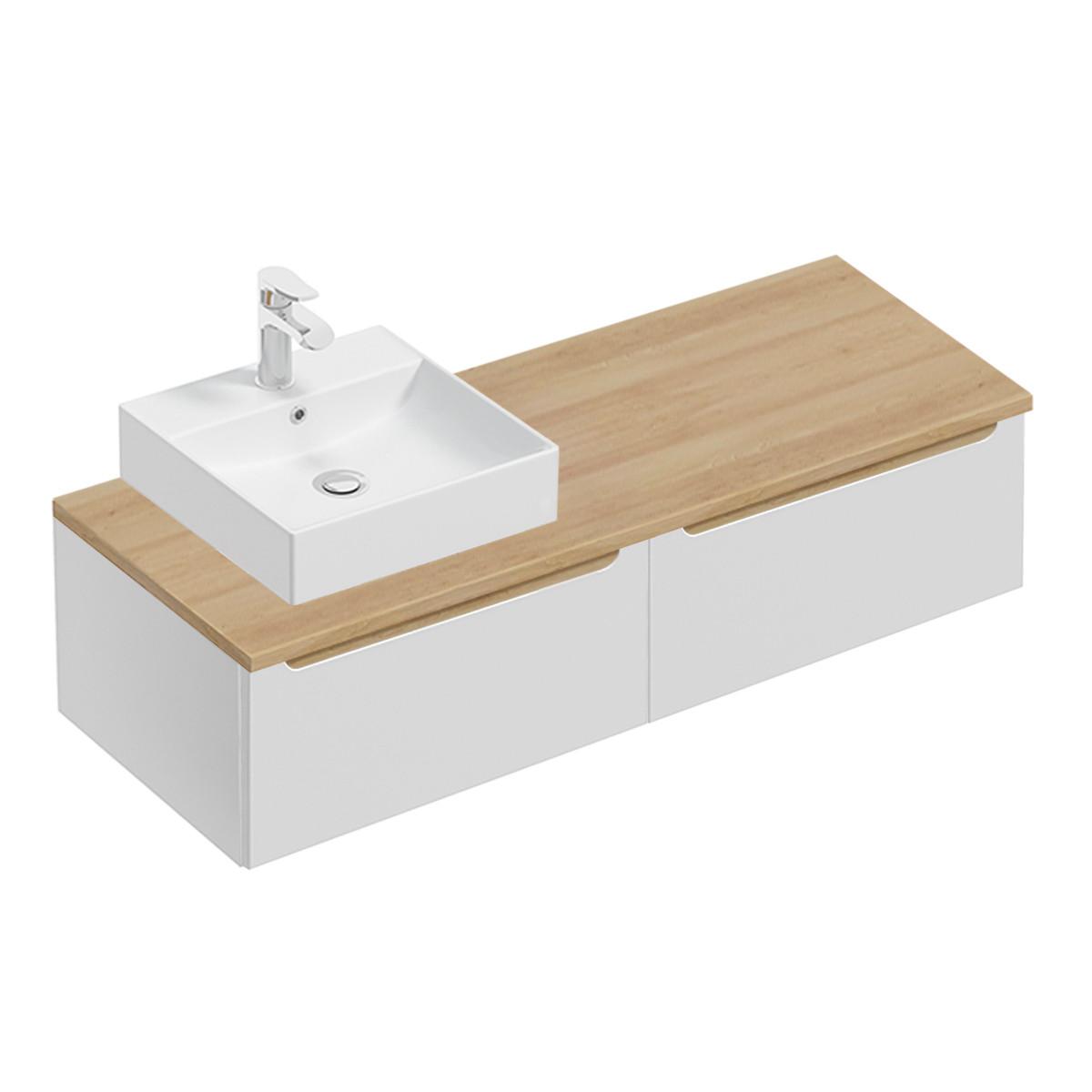 WASCHTISCH 120cm Livia Weiß - Weiß, Holzwerkstoff (120/32.5/46cm) - Petits-meubles