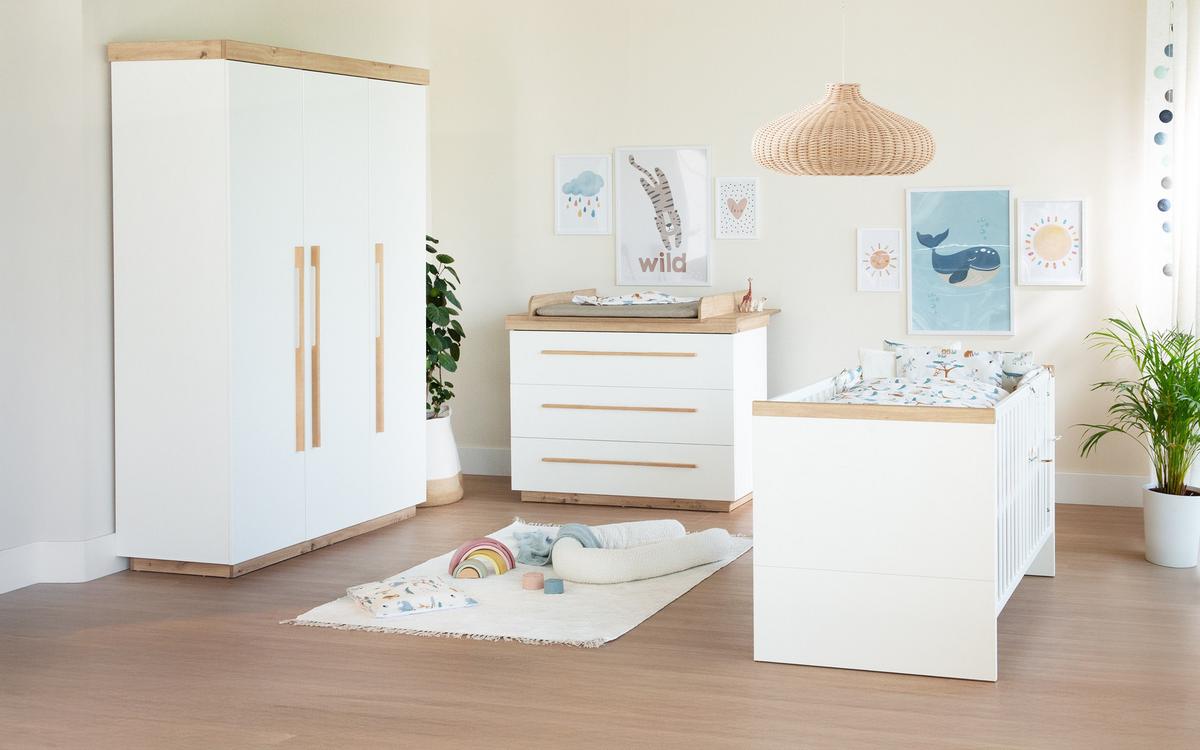 BABYZIMMER Lumo 3-teilig - Weiß, Holz (1/1/1cm) - Roba