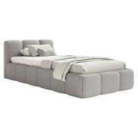 POLSTERBETT Cloudy Low Hellgrau Chenille, 90x200 cm - Hellgrau/Schwarz, Kunststoff/Textil (90/200cm) - Selsey