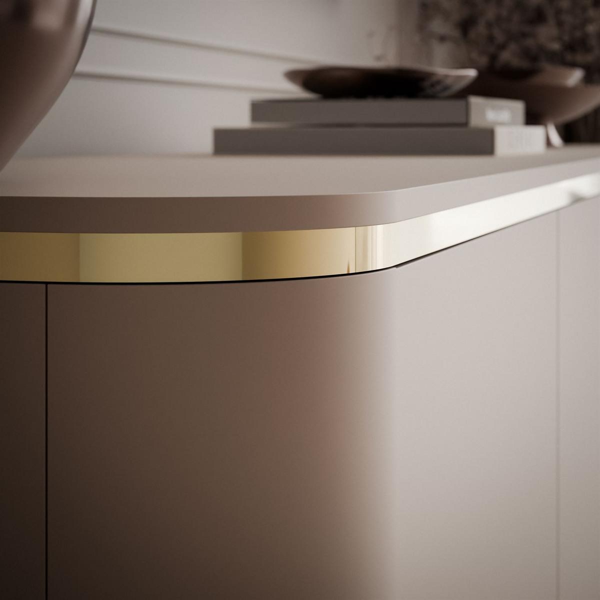 TV-RACK AVELINE 200 cm hängend mit LED-Beleuchtung - Kaschmir, Holzwerkstoff (200/35/40cm) - Lookway