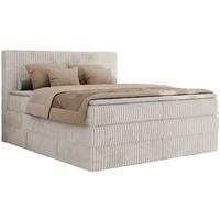 BOXSPRINGBETT TILIANO KING - 200/200 - Beige Cord - H4 - Beige, Holz/Textil (200/200cm) - MKS
