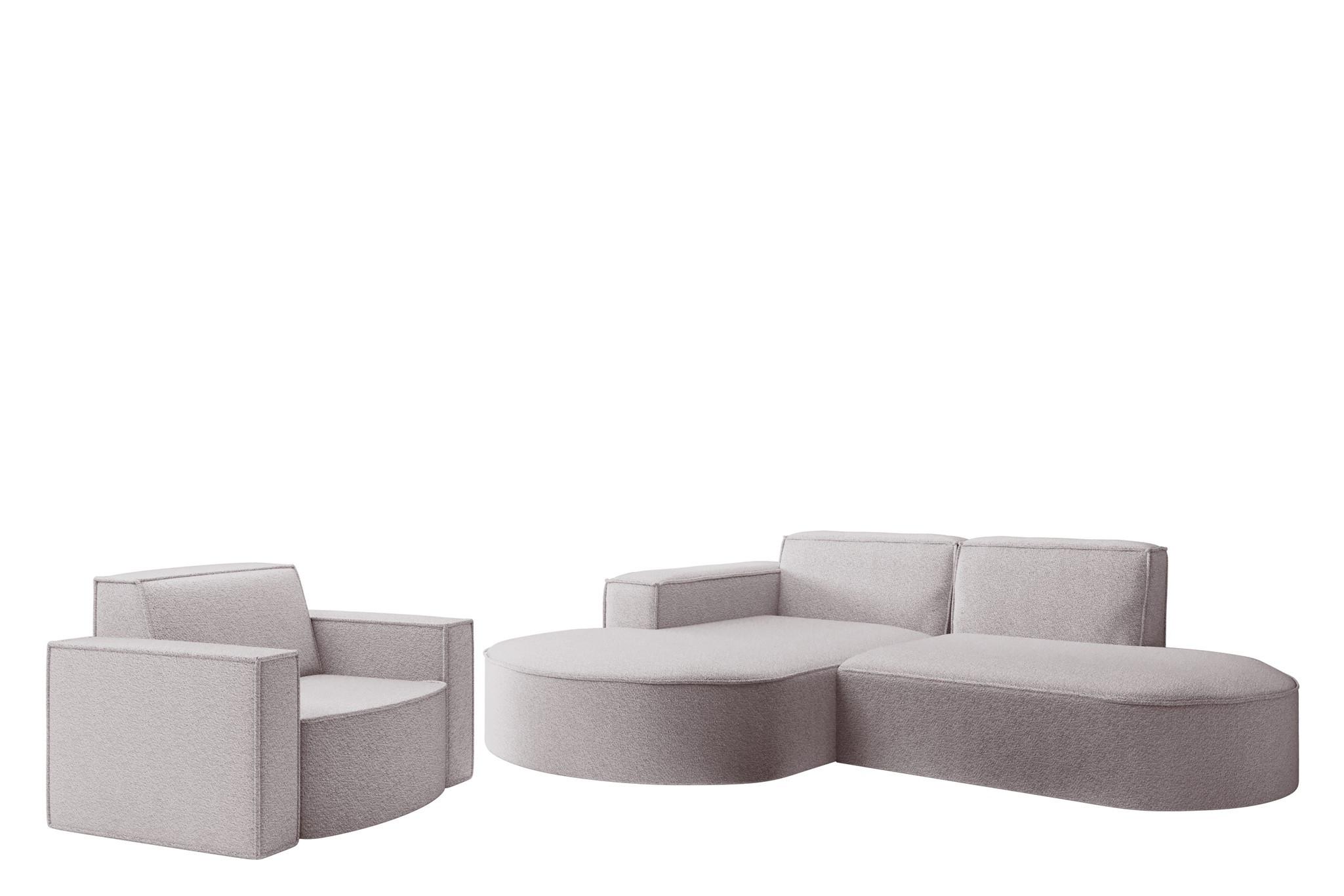 SOFASET Palma Ecksofa Sessel Ascot - Rosa, Holzwerkstoff/Textil (236/78/165cm) - Fun Möbel