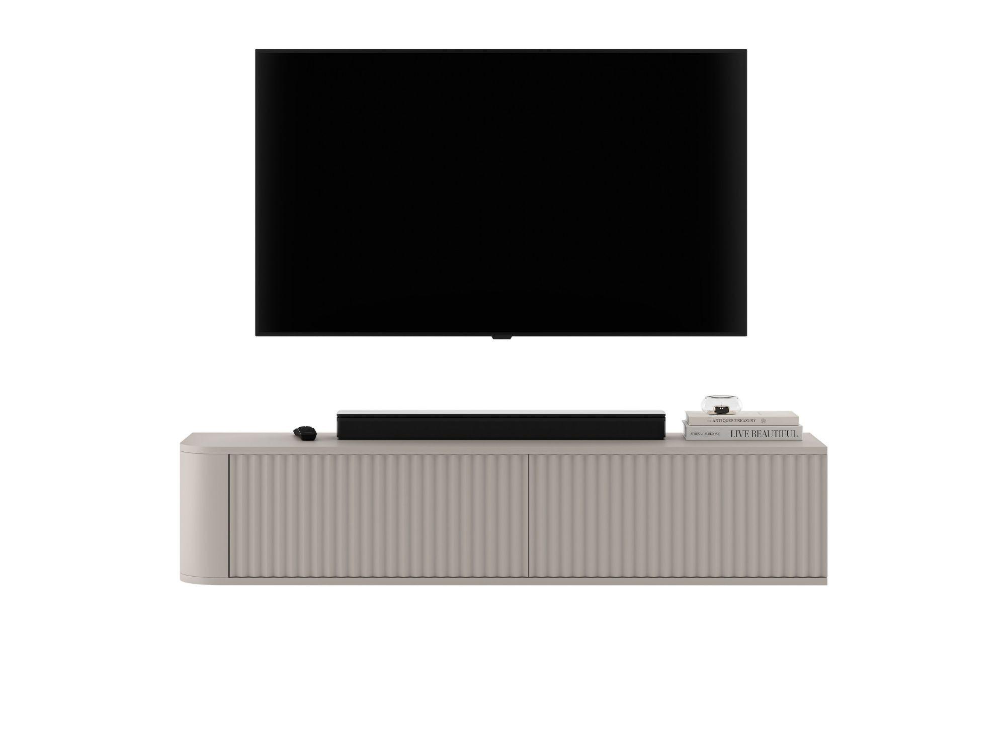 TV-LOWBOARD Aurora Kaschmir matt 140 cm - Kaschmir, Holzwerkstoff (140/30/35cm) - Meble Lindner