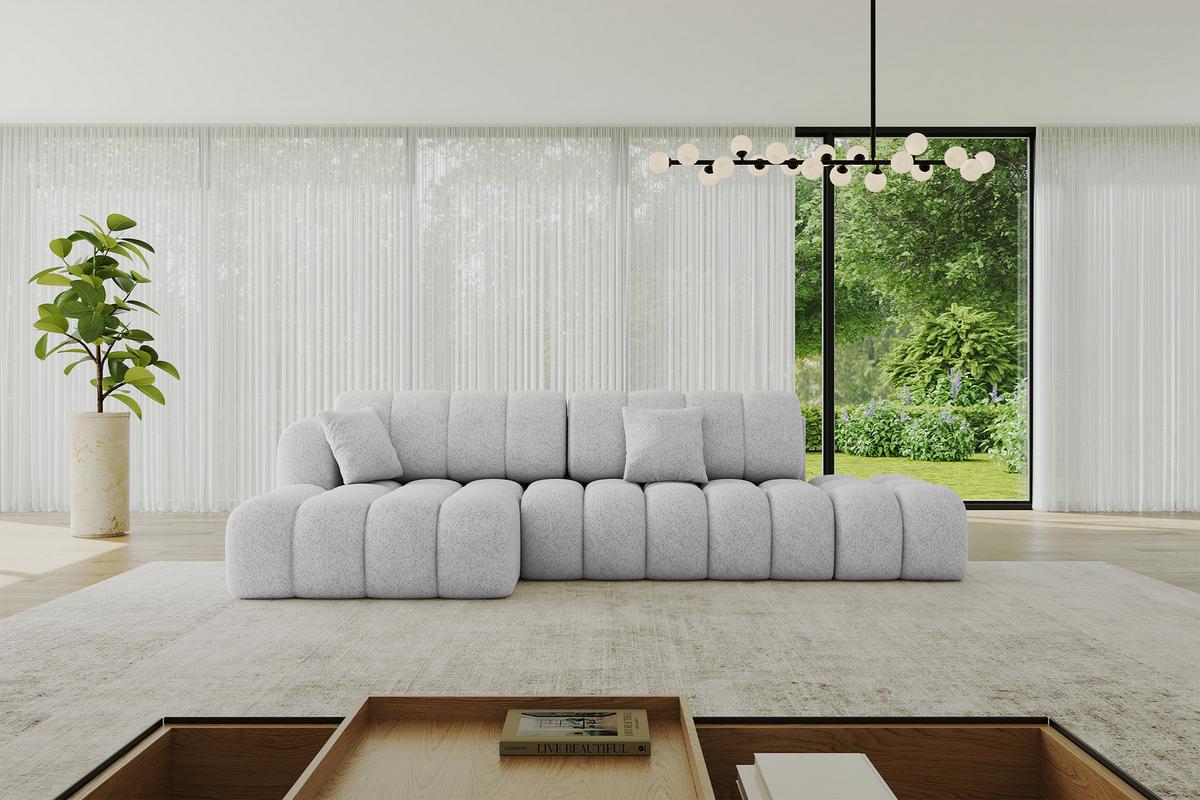 ECKSOFA mit Schlaffunktion Ottomane Links OLEA-L2 321x164x75 Grau Tissu - Graphitfarben/Schwarz, Holzwerkstoff/Kunststoff (321/164cm) - ALTDECOR