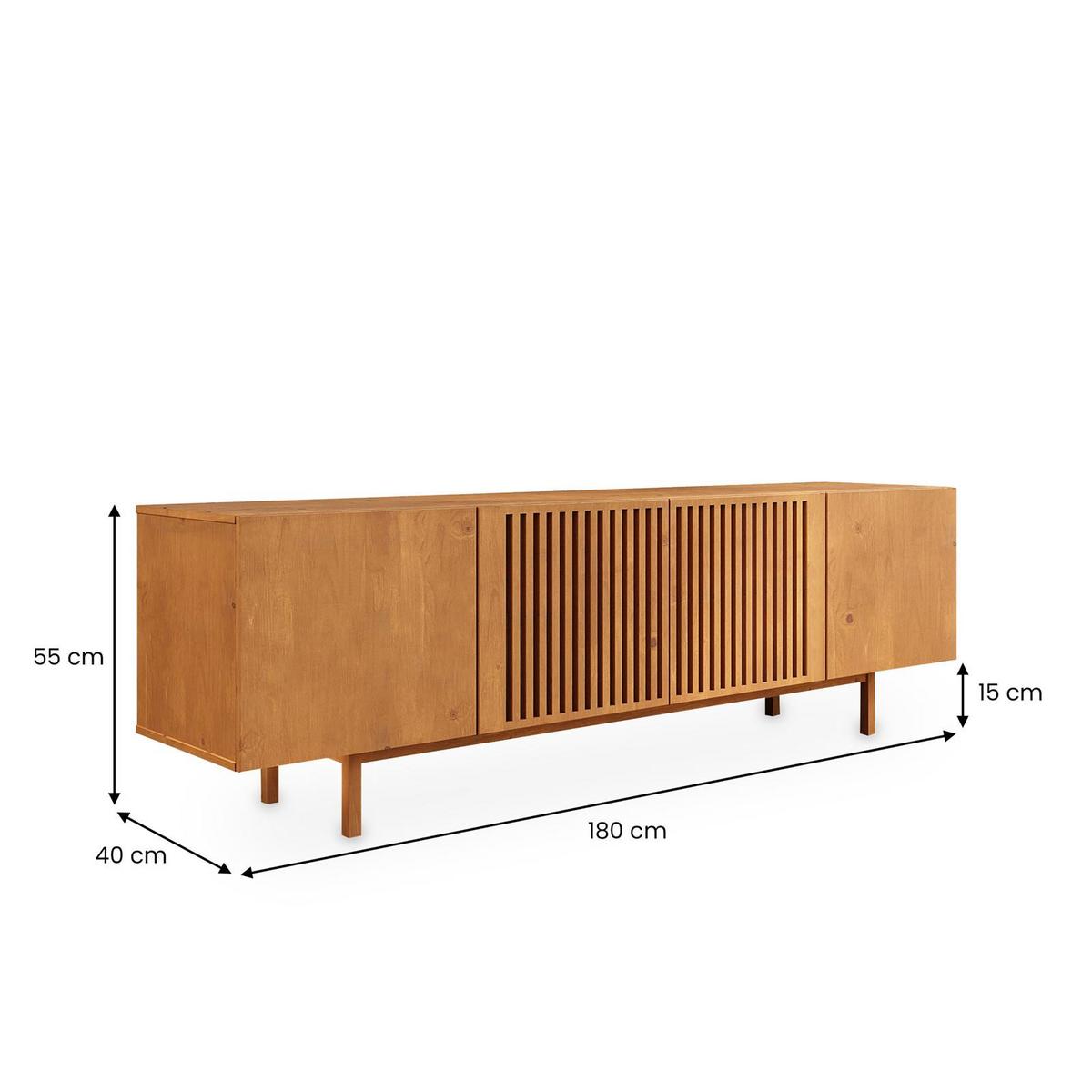LOWBOARD LINN Eiche - Eichefarben, Holz (180/55/40cm) - IDIMEX