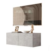 TV-LOWBOARD COLGANTE BETON 100 cm Hängeschrank mit LED Beleuchtung - Grau, Holzwerkstoff (100/36/40cm) - Lookway
